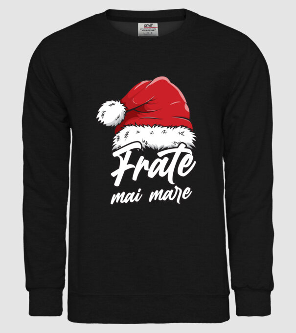 frate mai mare Santa Hat model negru pe tricou