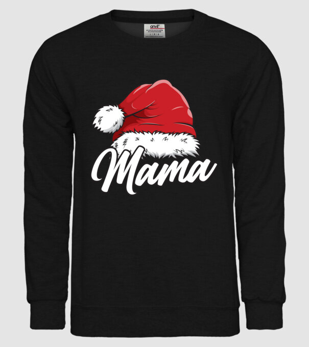 mama Santa Hat model negru pe tricou