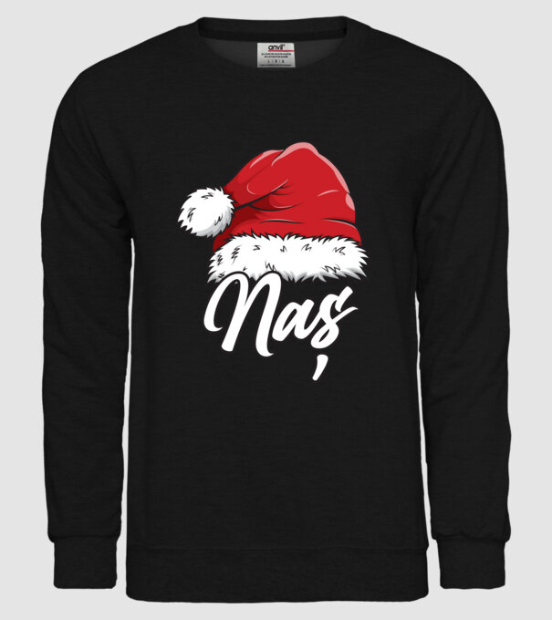 naș Santa Hat model negru pe tricou