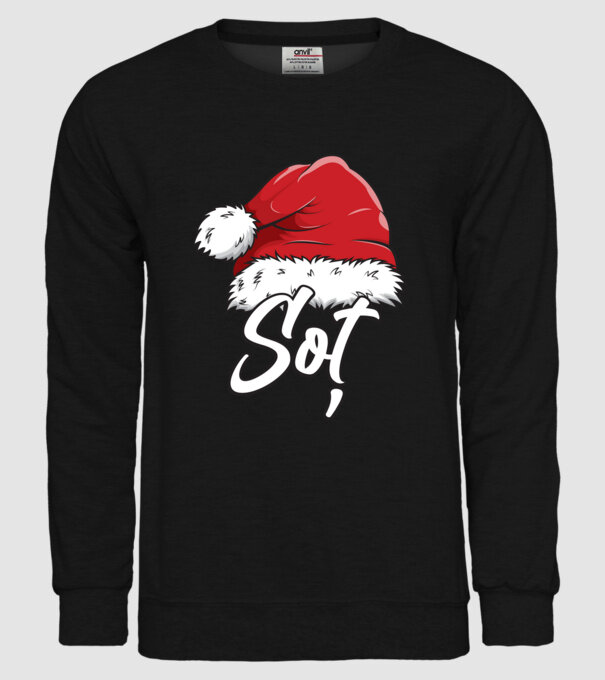 soț Santa Hat model negru pe tricou