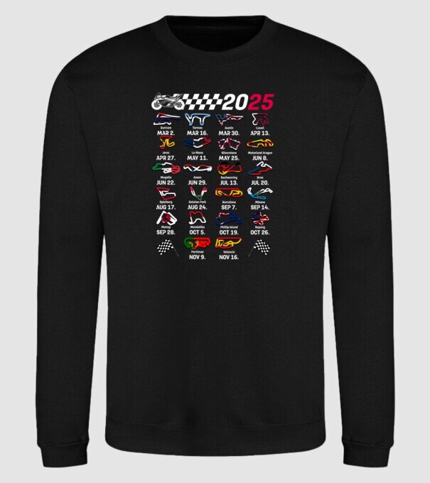 MOTOGP 25 CALENDAR Negru model negru pe tricou
