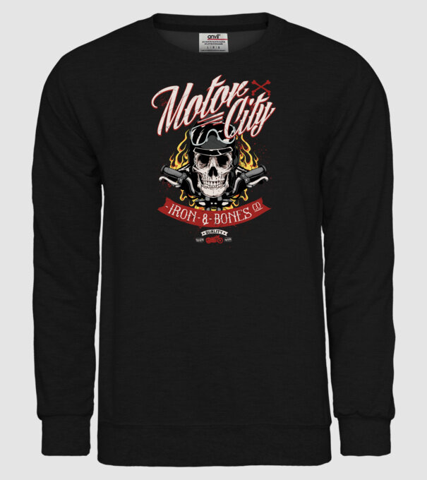 Motor City model negru pe tricou