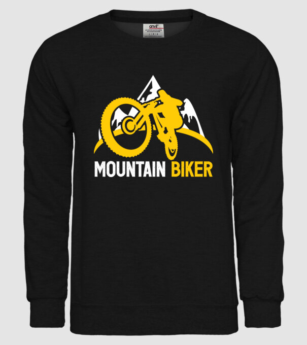 mountain biker model negru pe tricou
