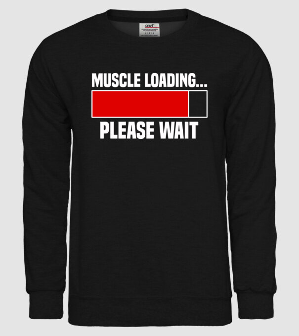 Muscle loading model negru pe tricou