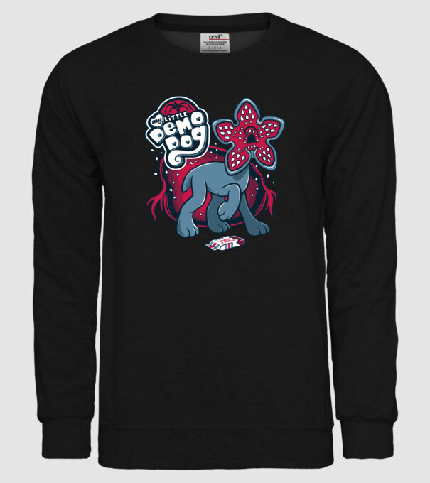 my little demodog model negru pe tricou