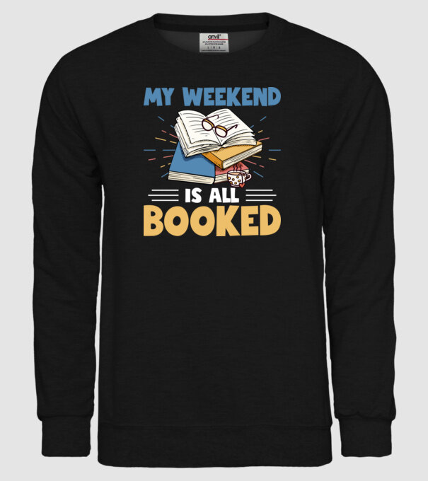 My weekend booked model negru pe tricou