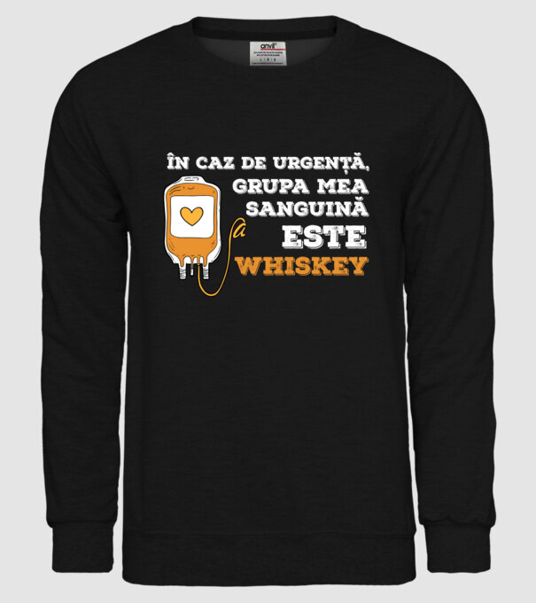 În caz de urgență, grupa mea sanguină este Whiskey model negru pe tricou