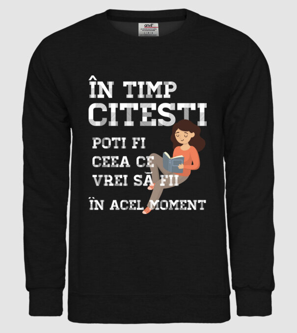în timp ce citești poți fi ceea ce vrei să fii - în acel moment model negru pe tricou
