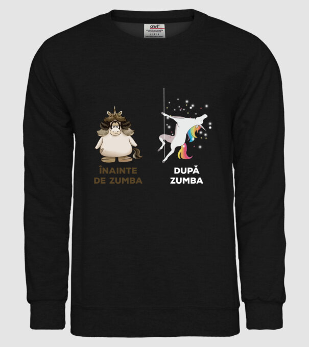 Înainte de Zumba, după Zumba model negru pe tricou