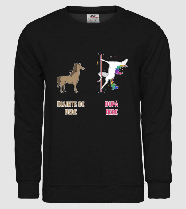 Înainte de bere, după bere... model negru pe tricou