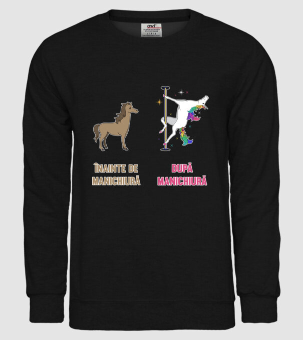 Înainte de manichiură - după manichiură model negru pe tricou