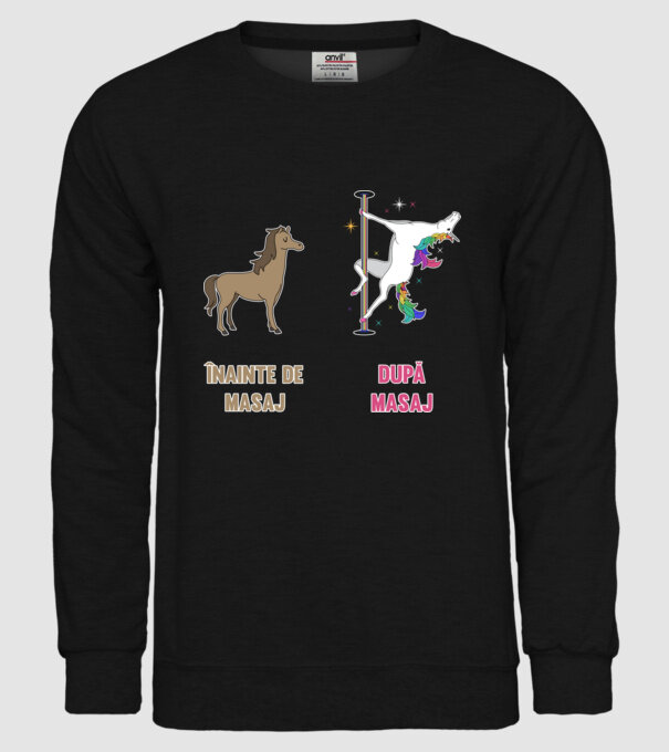 Înainte de masaj - după masaj model negru pe tricou