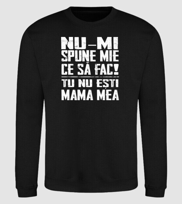 ne-mondd-meg-mit-csinaljak-ANYA-FEHER-RO model negru pe tricou