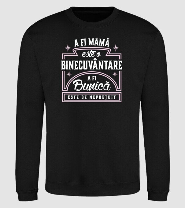 Neprețuit bunica model negru pe tricou