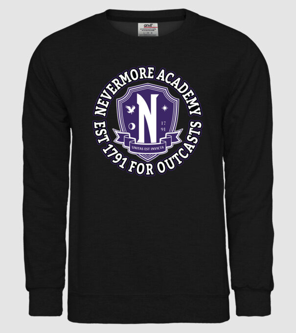 Nevermore academy model negru pe tricou