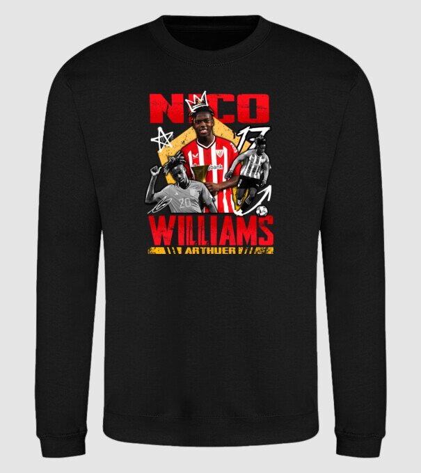 Nico Williams tribute model negru pe tricou