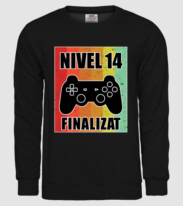 Nivel 14 finalizat model negru pe tricou