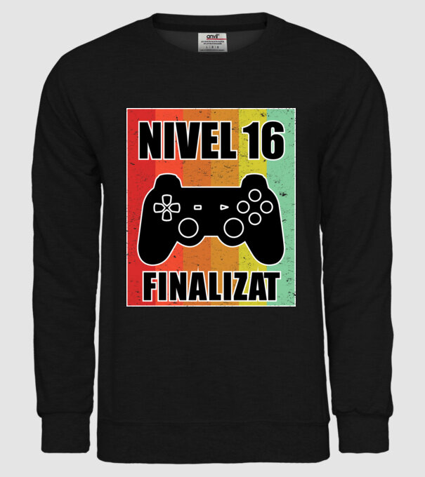 Nivel 16 finalizat model negru pe tricou