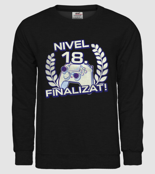 Nivel 18 finalizat! model negru pe tricou