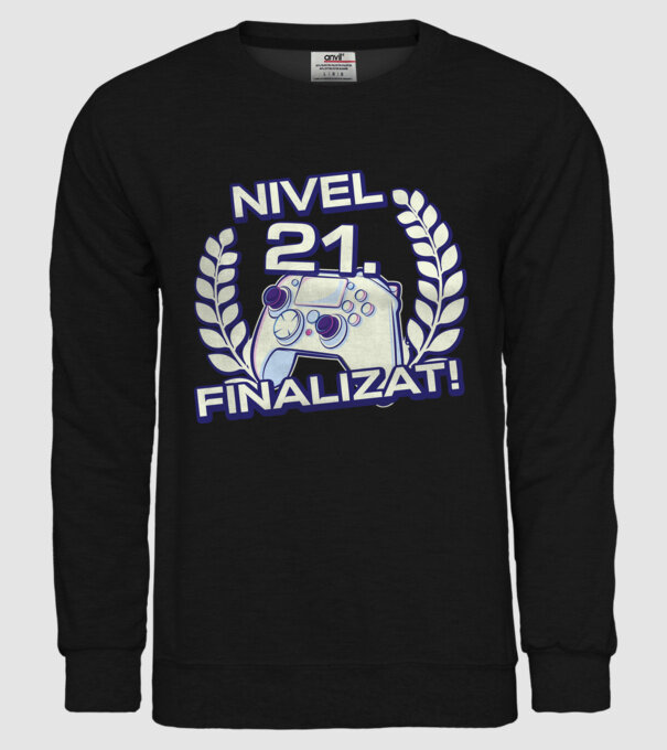 Nivel 21 finalizat! model negru pe tricou