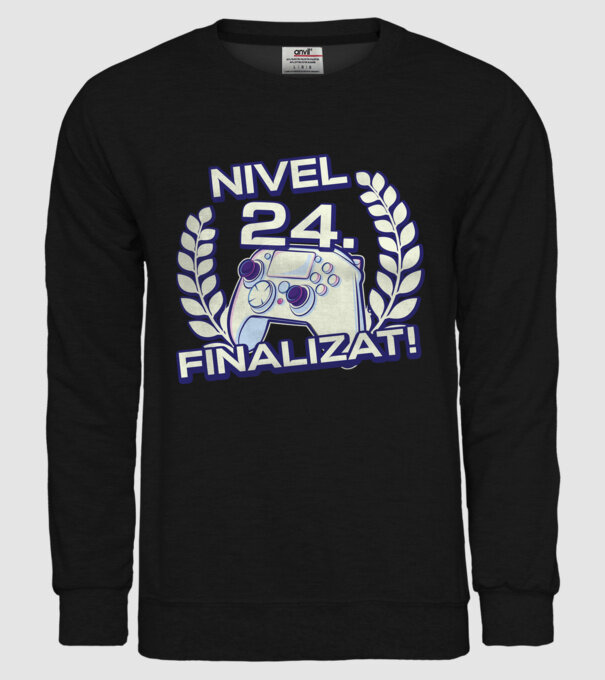 Nivel 24 finalizat! model negru pe tricou