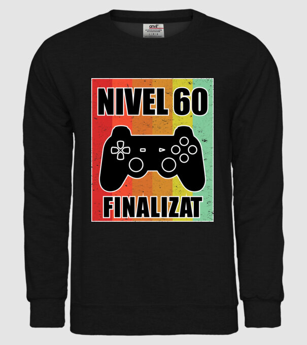 Nivel 60 finalizat model negru pe tricou