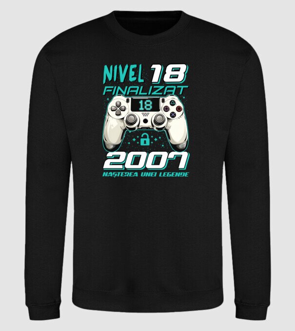 Nivel finalizat 18 2007 model negru pe tricou