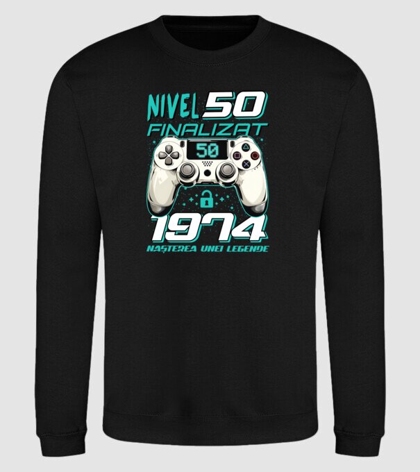 Nivel finalizat 50 1975 model negru pe tricou