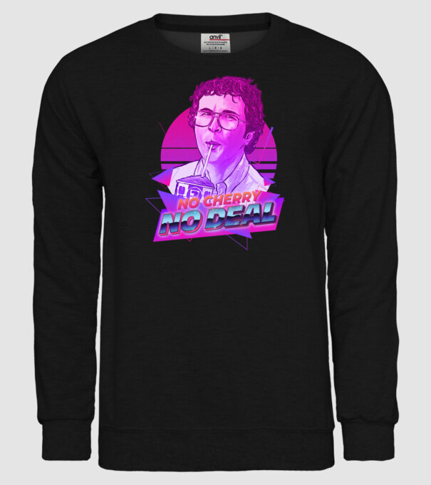 no cherry no deal stranger things model negru pe tricou