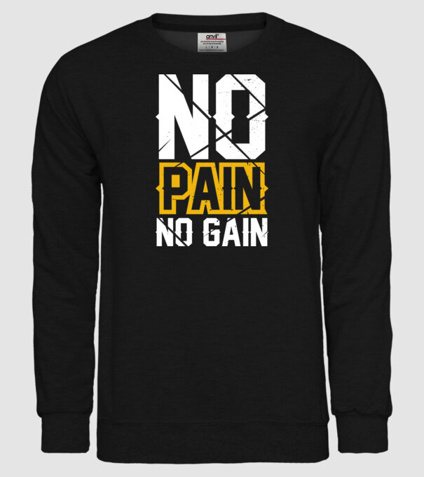 No Pain No Gain model negru pe tricou