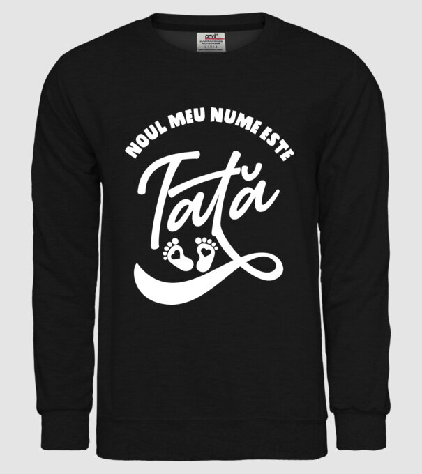Noul meu nume este Tată model negru pe tricou