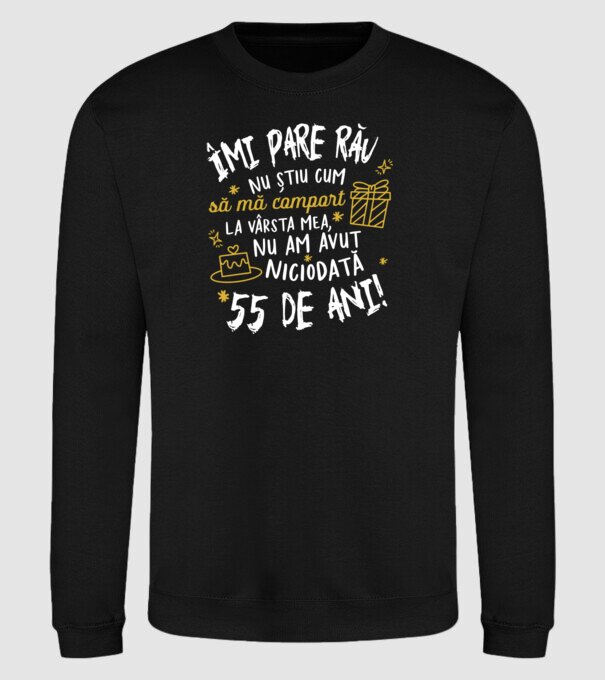 Nu am avut niciodată 55 de ani model negru pe tricou