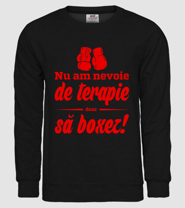 Nu am nevoie de terapie! Doar să boxez. model negru pe tricou