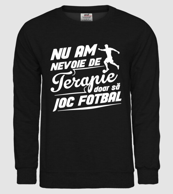 nu am nevoie de terapie, doar să joc fotbal model negru pe tricou