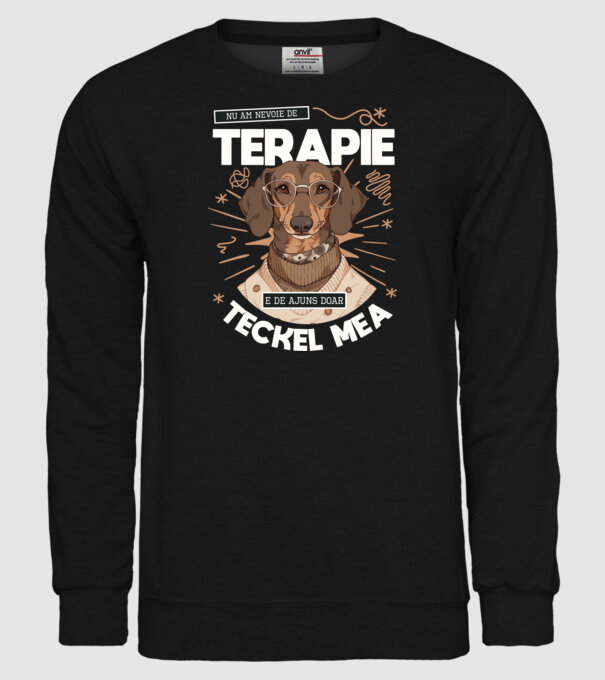 Nu am nevoie de terapie e de ajuns doar teckel mea model negru pe tricou