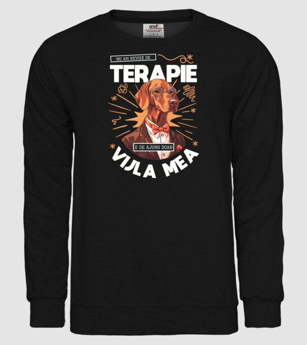 Nu am nevoie de terapie e de ajuns doar Vijla mea model negru pe tricou
