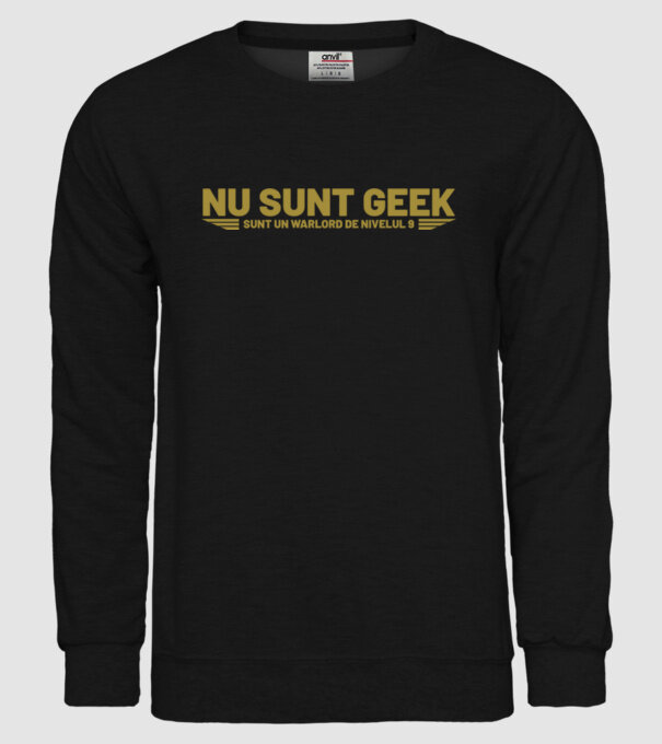 nu sunt geek, sunt un warlord de nivelul 9 model negru pe tricou