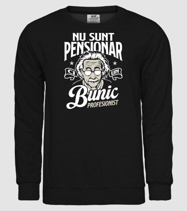 Nu sunt pensionar, ci un bunic profesionist model negru pe tricou
