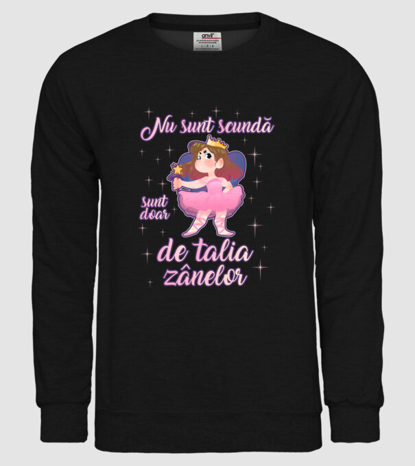 nu sunt scundă, sunt doar de talia zânelor model negru pe tricou