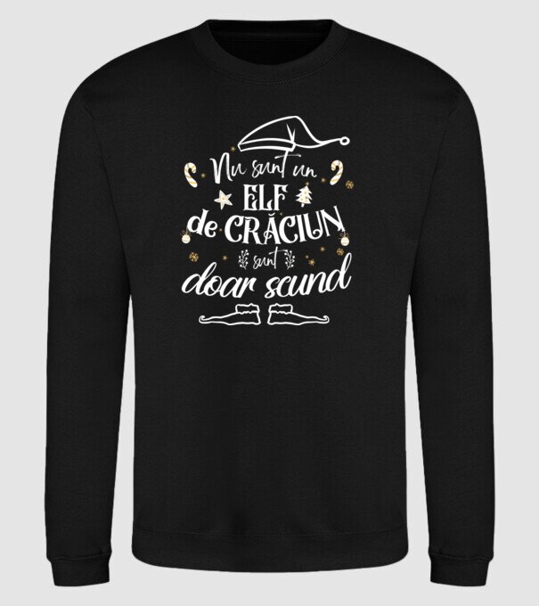 Nu sunt un elf de Crăciun, sunt doar scund Negru model negru pe tricou