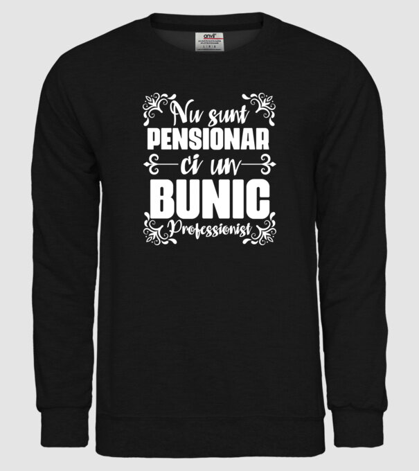Nu sunt_pensionar, ci un bunic profesionist model negru pe tricou