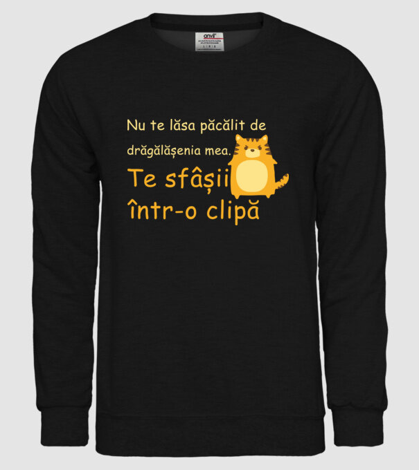 nu te lăsa păcălit de drăgălășenia mea. te sfâșii într-o clipă model negru pe tricou