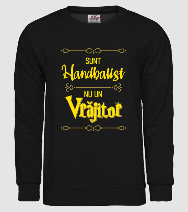 sunt handbalist, nu un vrăjitor model negru pe tricou