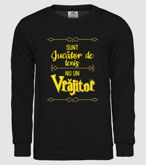 sunt jucător de tenis, nu un vrăjitor model negru pe tricou