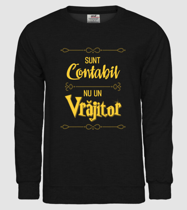 Sunt contabil, nu un vrăjitor model negru pe tricou
