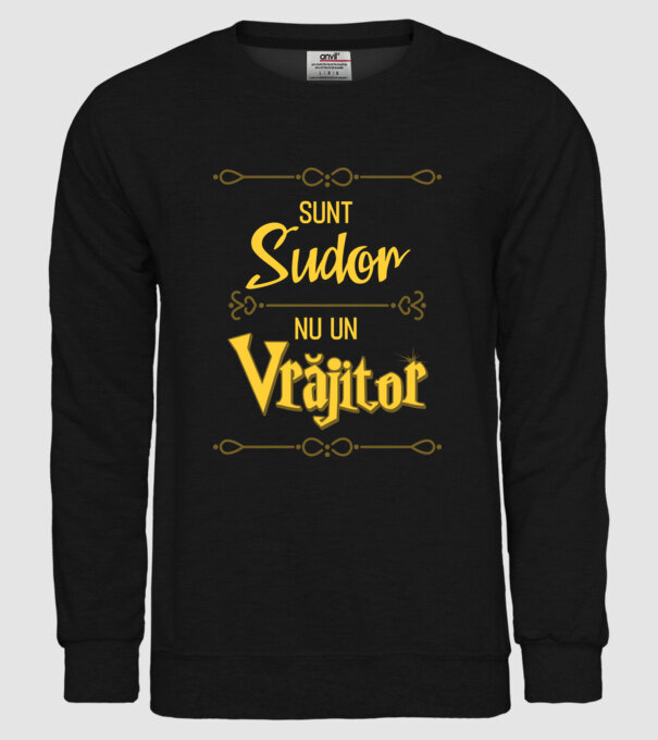 Sunt sudor, nu un vrăjitor model negru pe tricou
