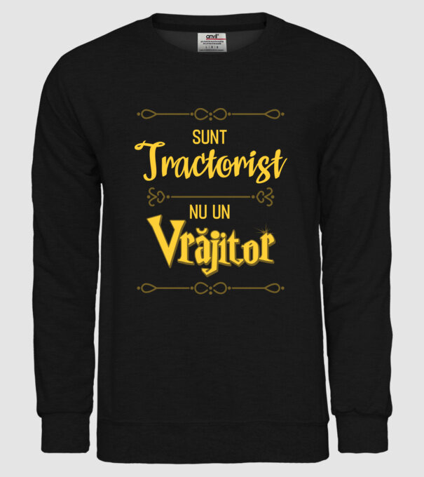 Sunt tractorist, nu un vrăjitor model negru pe tricou
