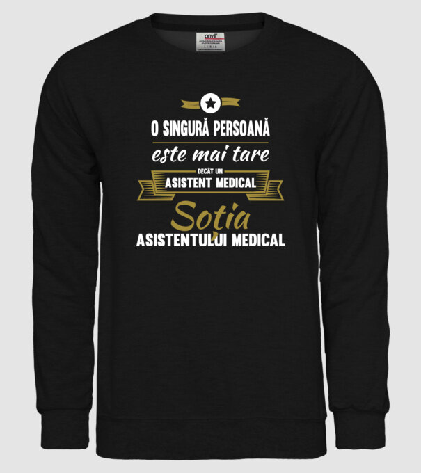 O singură persoană este mai tare decât un asistent medical, soția Asistentului medical model negru pe tricou