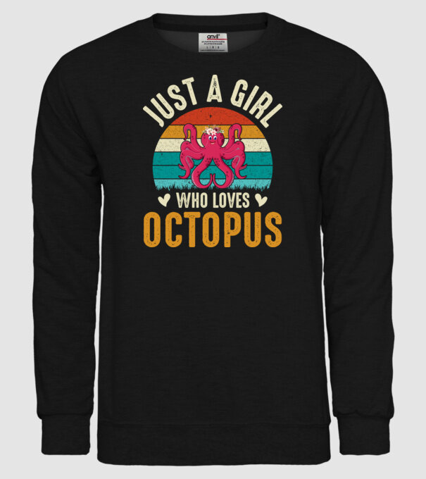 Octopus model negru pe tricou