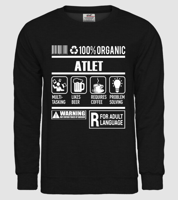 ATLET model negru pe tricou